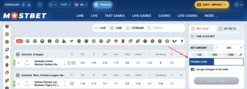 Special offers and Promotions at Mostbet